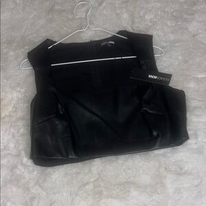 🆕Fashion Nova Black Faux Leather Top